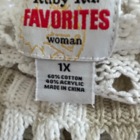 Ruby Rd NWOT open weave side pull sweater SZ L - Picture 4 of 5